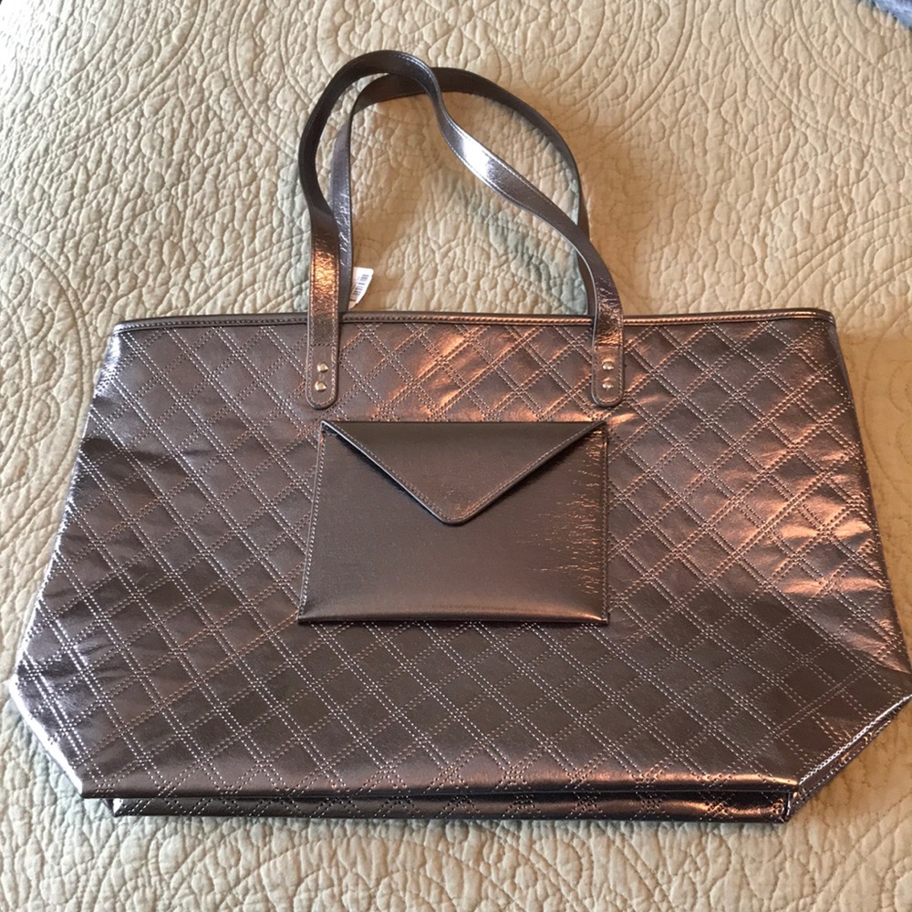 Silver Tote Bag NWT